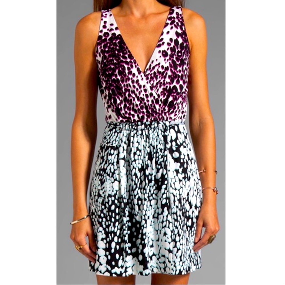 DVF Oblixe Dress in Leopard Rain Spots Combo
